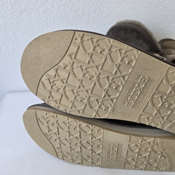 Australia Luxe Hatchet Short Boot Shearling Lining Size 9 in Brown - Picture 12 of 16